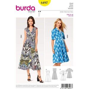 Burda Sewing Pattern 6497 Dress Kleid Misses Size 8-20 Flirty Casual Summer